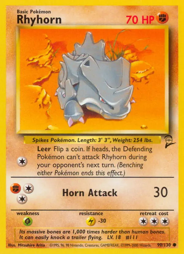 Carte Pokémon Rhinocorne — Base Set 2