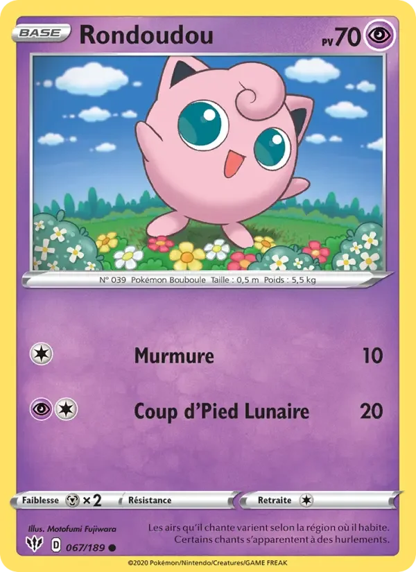 Carte Pokémon Rondoudou — Ténèbres Embrasées