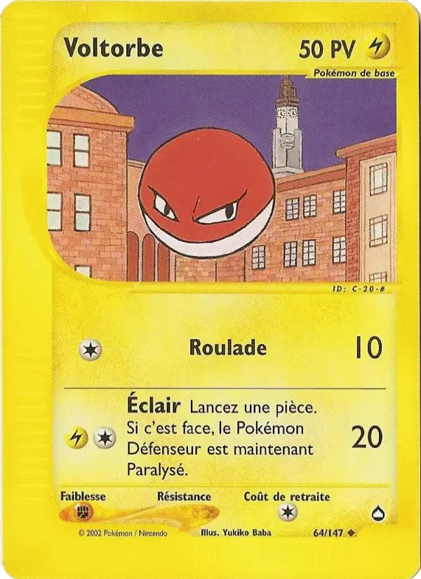 Carte Pokémon Voltorbe — Aquapolis