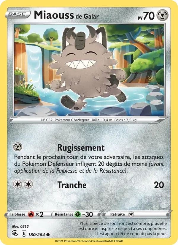 Carte Pokémon Miaouss de Galar — Poing de Fusion