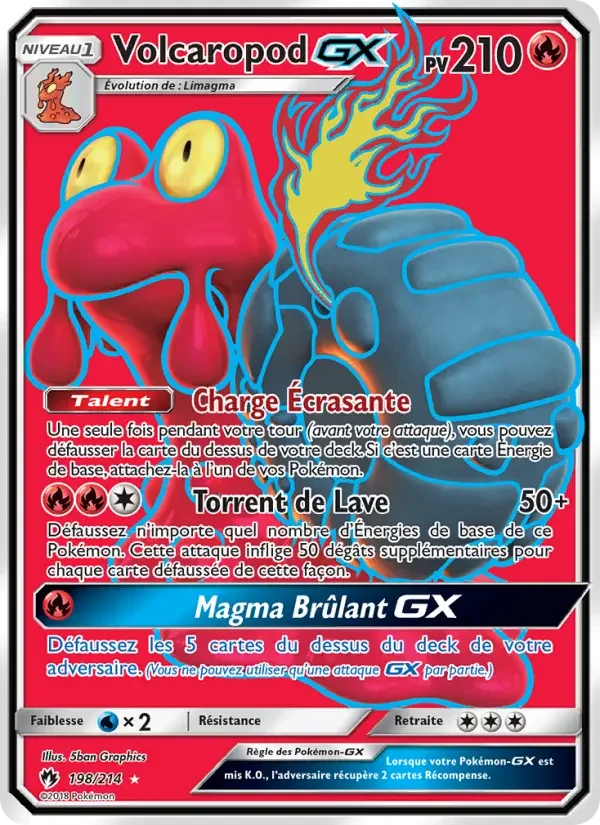 Carte Pokémon Volcaropod GX — Tonnerre Perdu