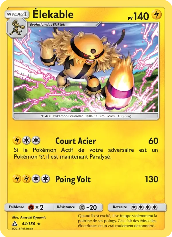 Carte Pokémon Élekable — Ultra-Prisme