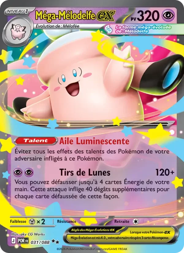 Carte Pokémon Méga-Mélodelfe-ex — Équilibre Parfait