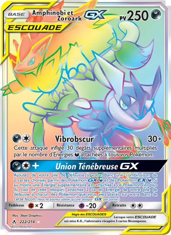 Carte Pokémon Amphinobi et Zoroark GX — Alliance Infaillible