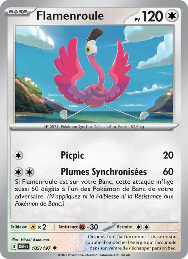 Carte Pokémon Flamenroule — Flammes Obsidiennes