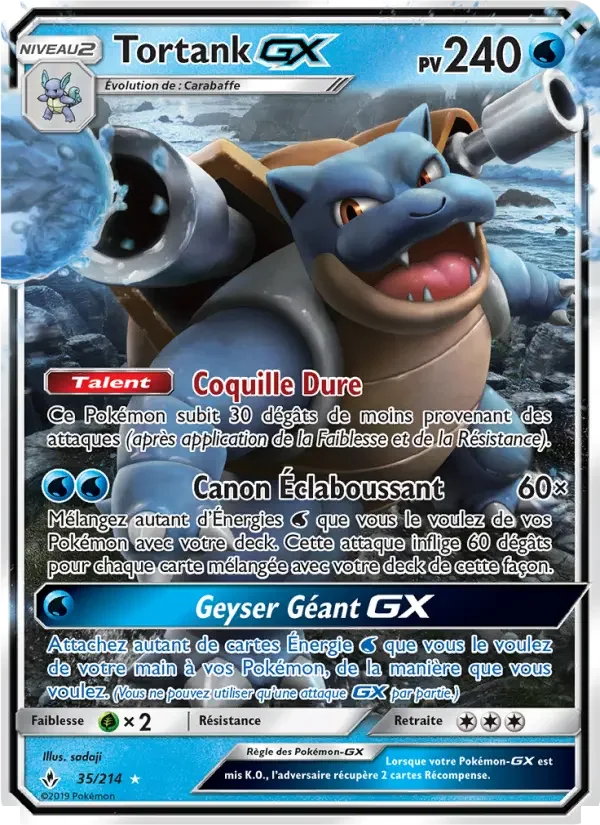 Carte Pokémon Tortank GX — Alliance Infaillible