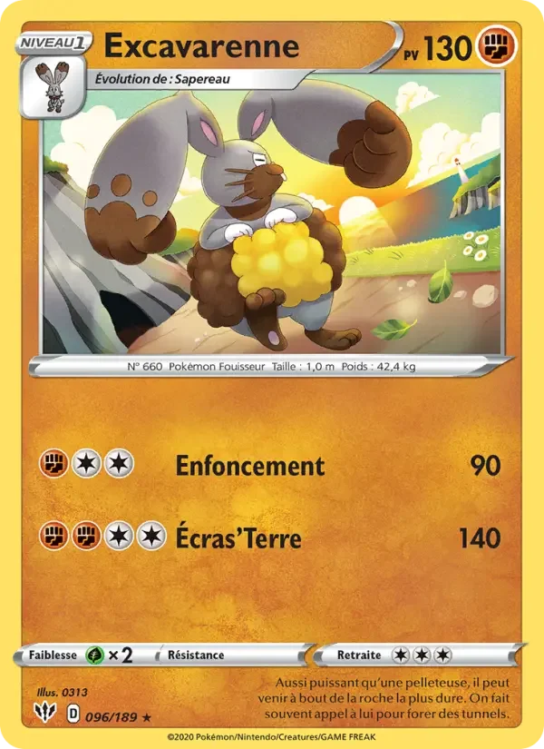 Carte Pokémon Excavarenne — Ténèbres Embrasées