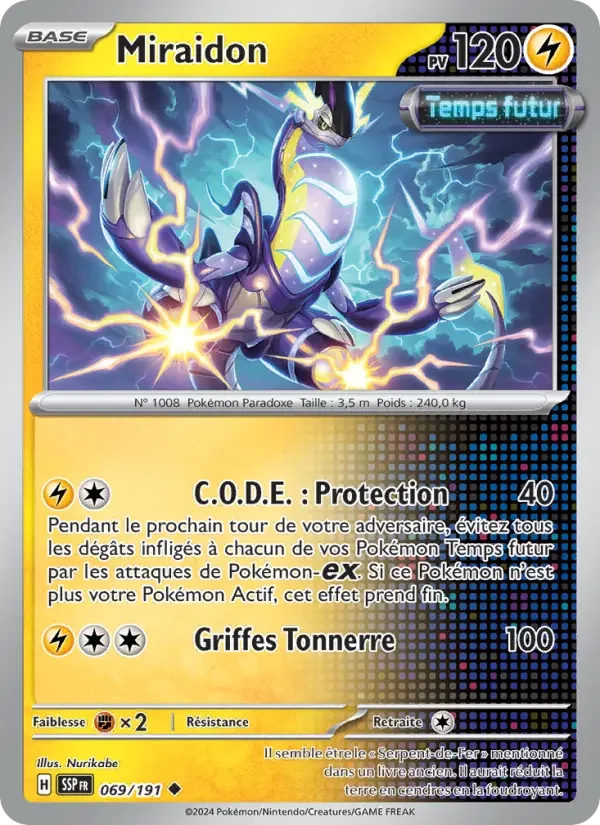 Carte Pokémon Miraidon — Étincelles Déferlantes