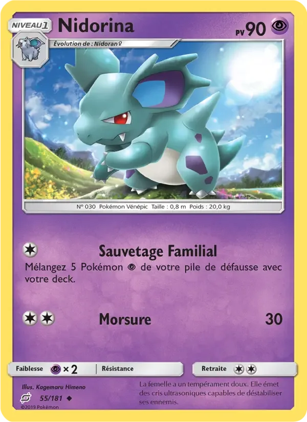 Carte Pokémon Nidorina — Duo de Choc