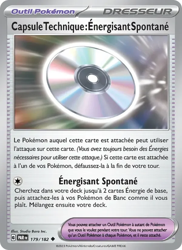 Carte Pokémon Capsule Technique : Énergisant Spontané — Faille Paradoxe
