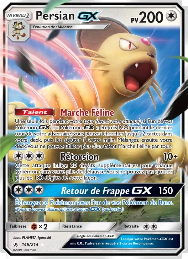 Carte Pokémon Persian GX — Alliance Infaillible