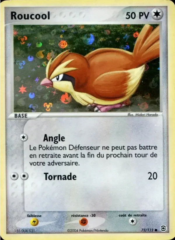 Carte Pokémon Roucool — Rouge Feu & Vert Feuille