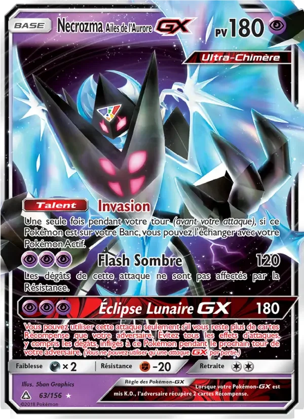 Carte Necrozma Ailes de l’Aurore GX