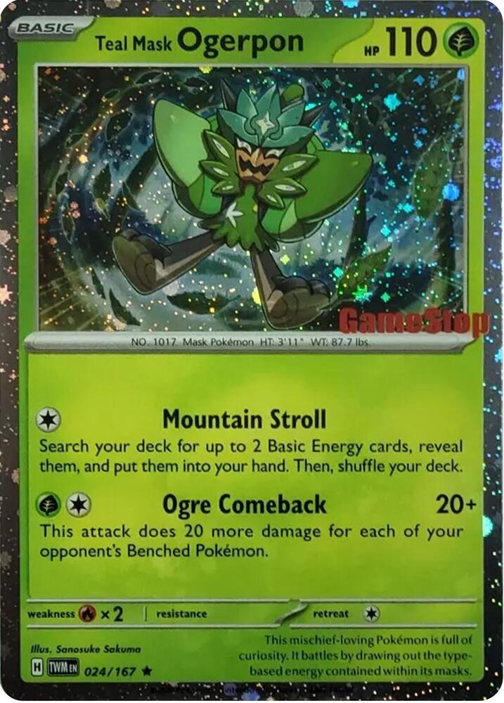 Carte Pokémon Ogerpon Masque Turquoise — Mascarade Crépusculaire