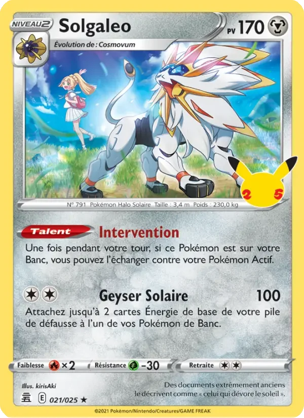 Carte Pokémon Solgaleo — Célébrations