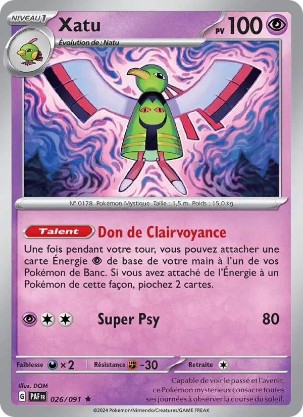 Carte Pokémon Xatu — Destinées de Paldea
