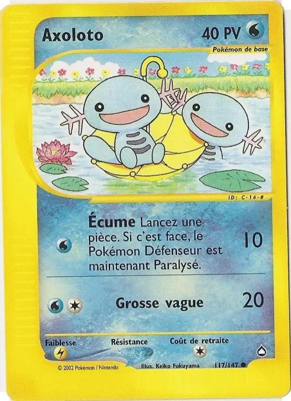 Carte Pokémon Axoloto — Aquapolis
