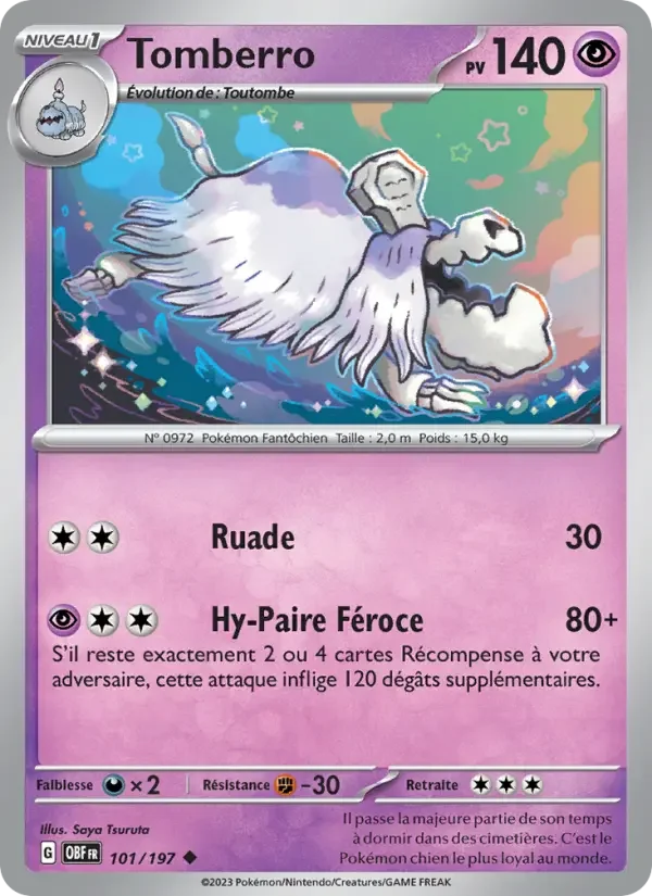 Carte Pokémon Tomberro — Flammes Obsidiennes