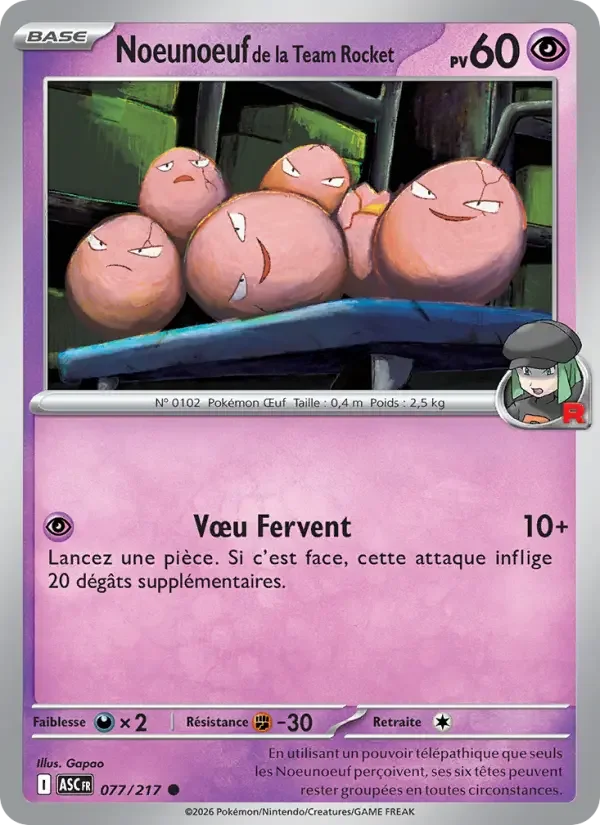 Carte Noeunoeuf de la Team Rocket