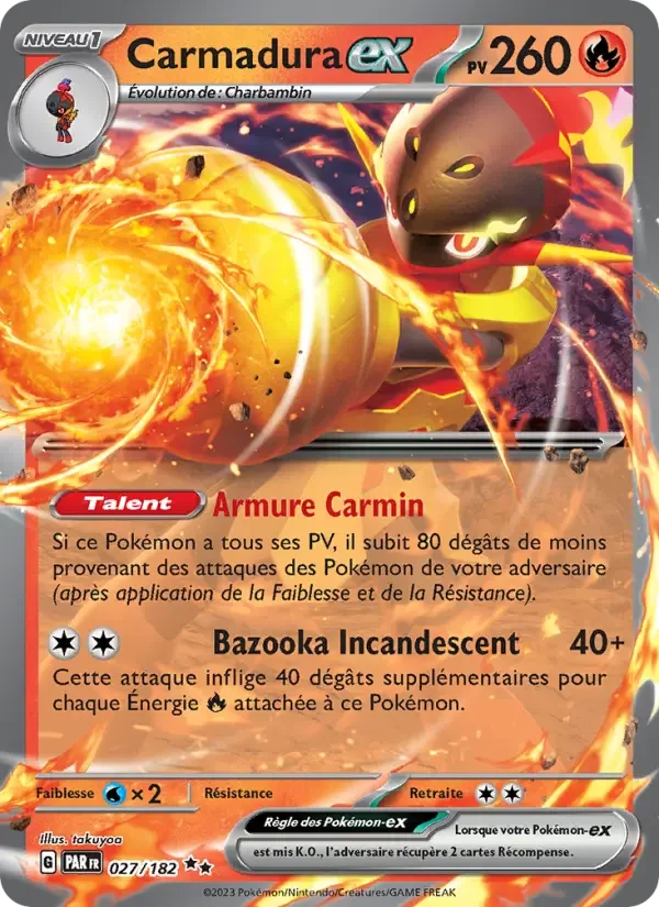 Carte Pokémon Carmadura-ex — Faille Paradoxe