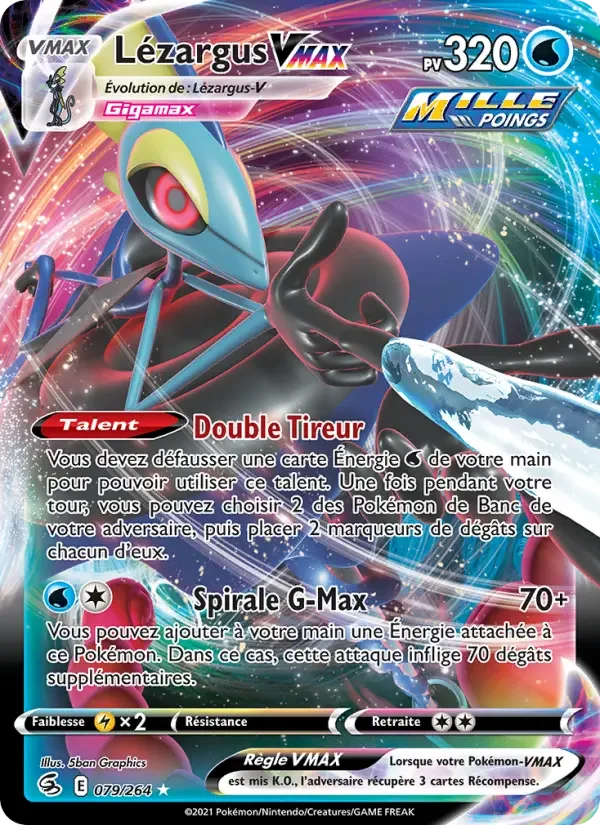 Carte Pokémon Lézargus VMAX — Poing de Fusion