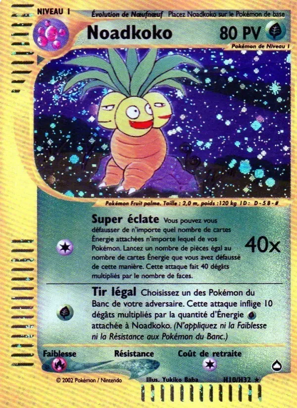 Carte Pokémon Noadkoko — Aquapolis