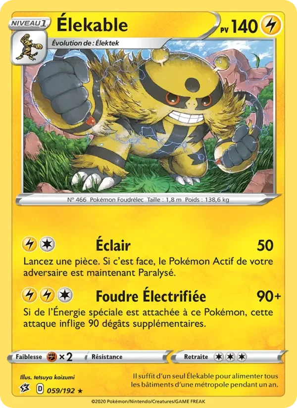 Carte Pokémon Élekable — Clash des Rebelles