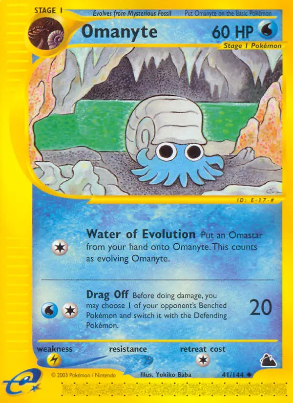 Carte Pokémon Amonita — Skyridge