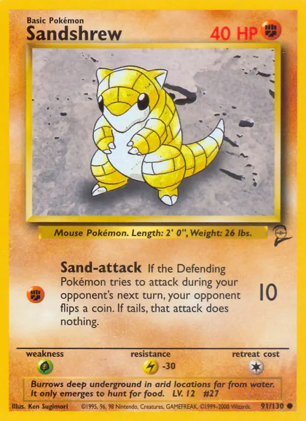 Carte Pokémon Sabelette — Base Set 2