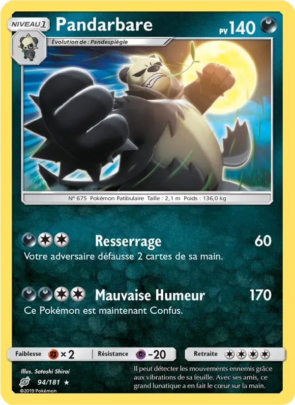 Carte Pokémon Pandarbare — Duo de Choc