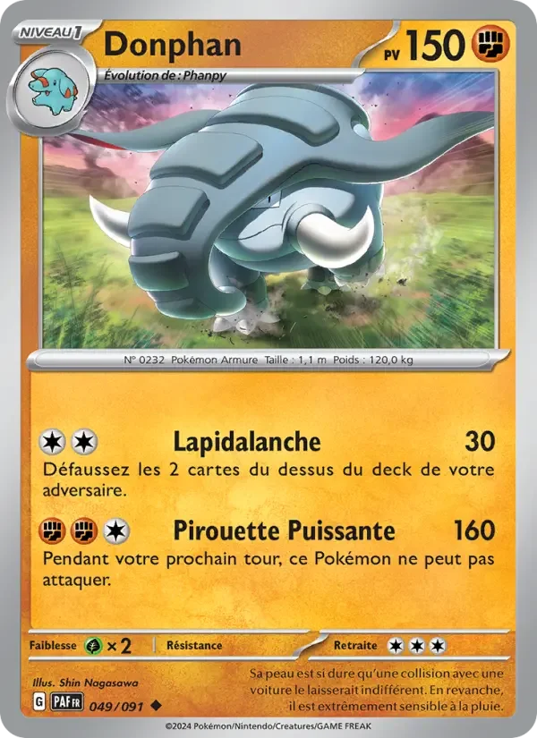 Carte Pokémon Donphan — Destinées de Paldea