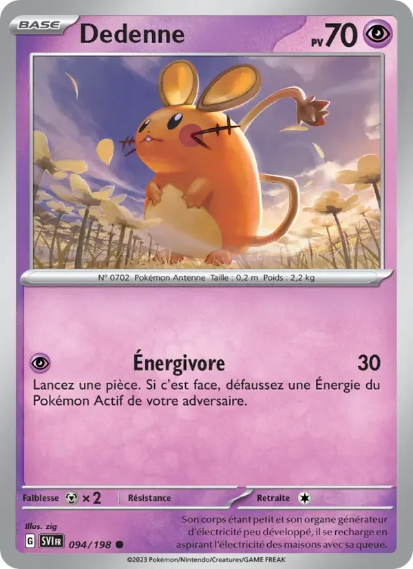 Carte Pokémon Dedenne — Écarlate et Violet