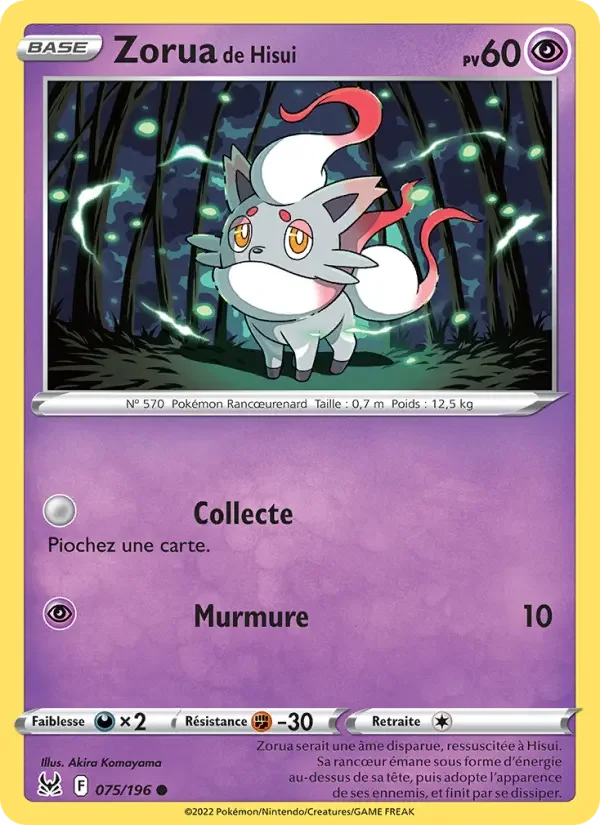 Carte Pokémon Zorua de Hisui — Origine Perdue