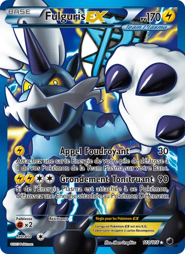 Carte Pokémon Fulguris-EX — Glaciation Plasma