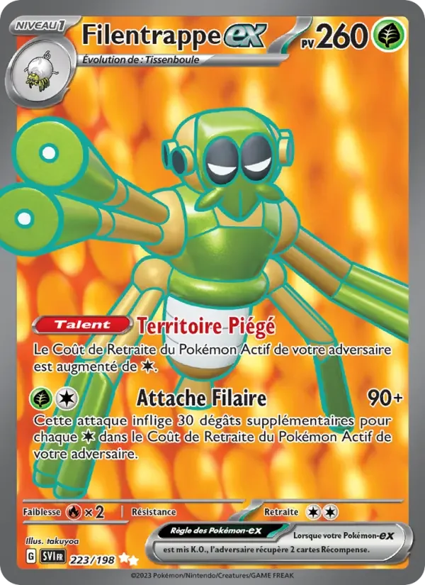 Carte Pokémon Filentrappe-ex — Écarlate et Violet