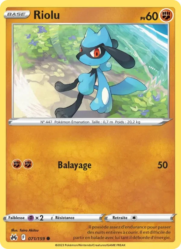 Carte Pokémon Riolu — Zénith Suprême