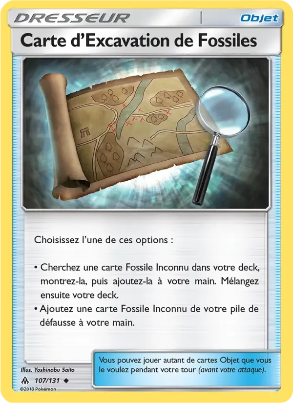 Carte Carte d’Excavation de Fossiles