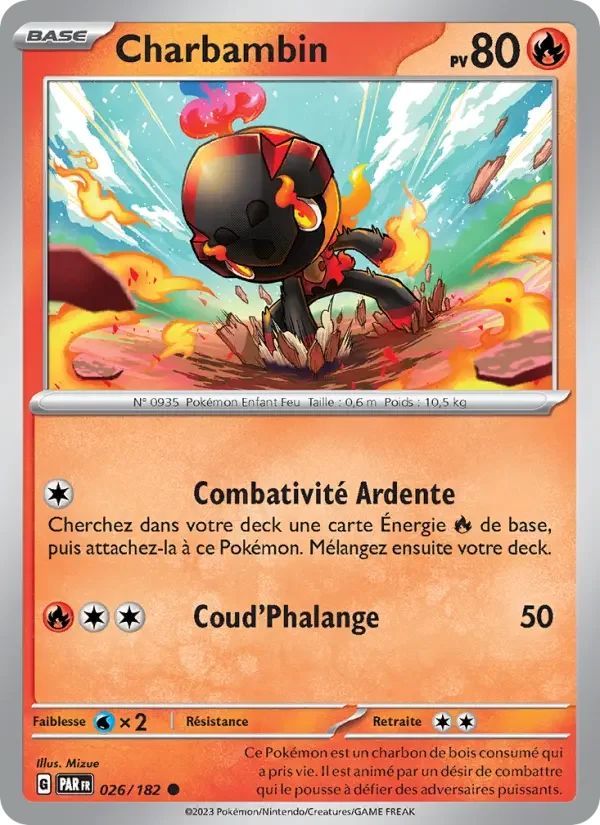 Carte Pokémon Charbambin — Faille Paradoxe