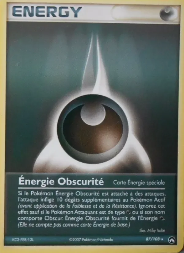 Carte Pokémon Énergie Obscurité — Gardiens du Pouvoir