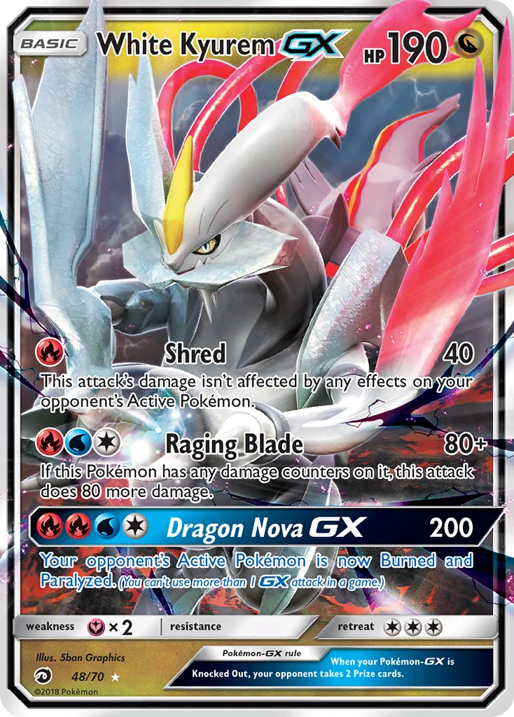 Carte Pokémon Kyurem Blanc GX — Majesté des Dragons