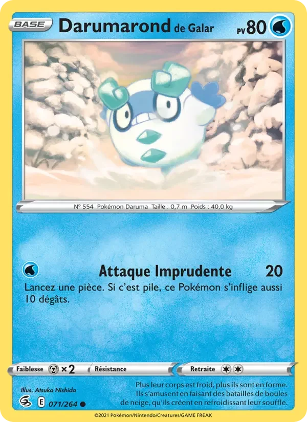 Carte Pokémon Darumarond de Galar — Poing de Fusion