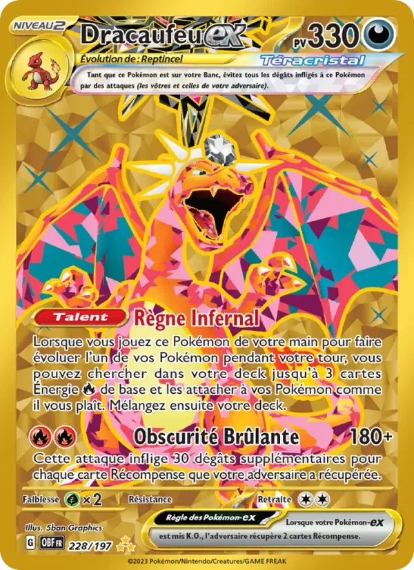 Carte Pokémon Dracaufeu-ex — Flammes Obsidiennes
