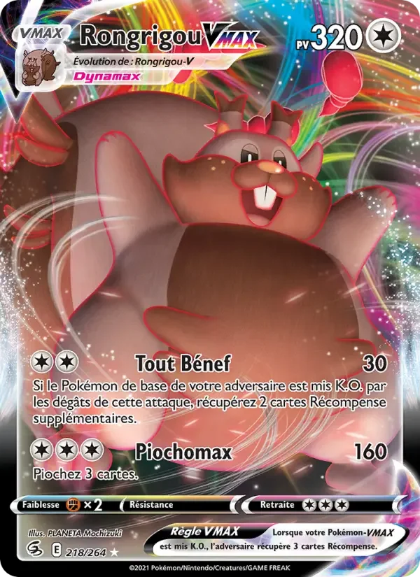 Carte Pokémon Rongrigou VMAX — Poing de Fusion