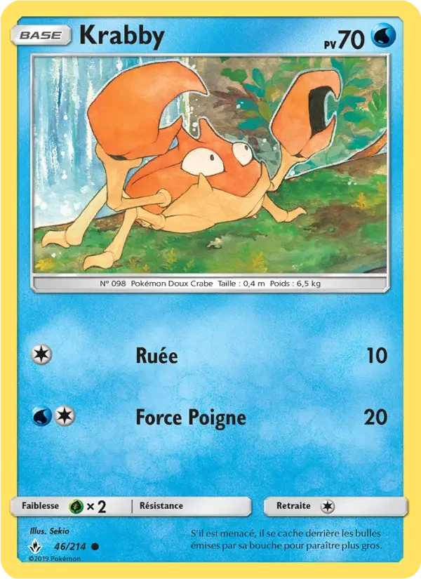 Carte Pokémon Krabby — Alliance Infaillible
