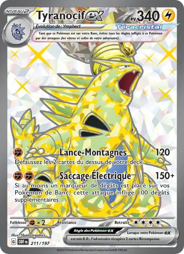 Carte Pokémon Tyranocif-ex — Flammes Obsidiennes