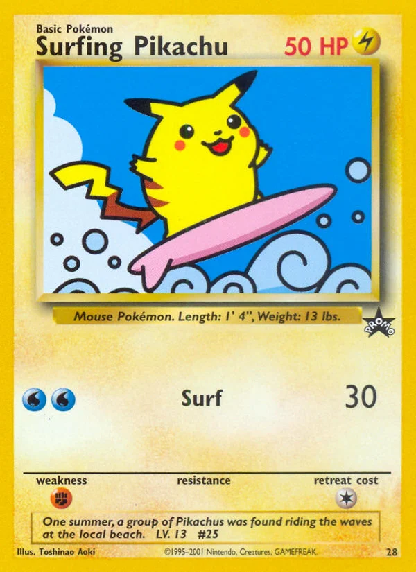 Carte Pokémon Pikachu surfeur — Promos Wizards