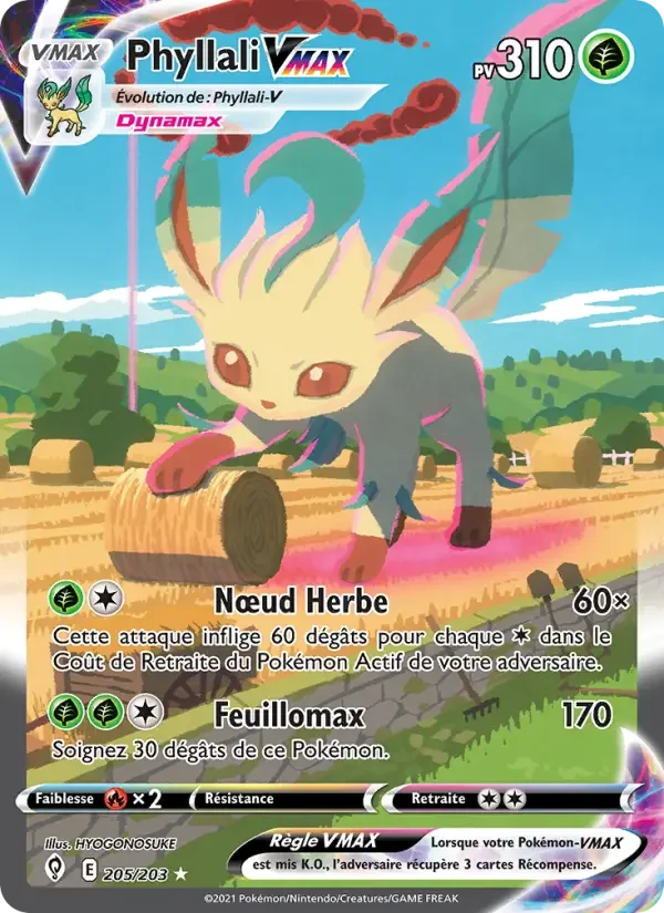 Carte Pokémon Phyllali VMAX — Évolution Céleste