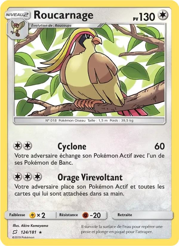 Carte Pokémon Roucarnage — Duo de Choc