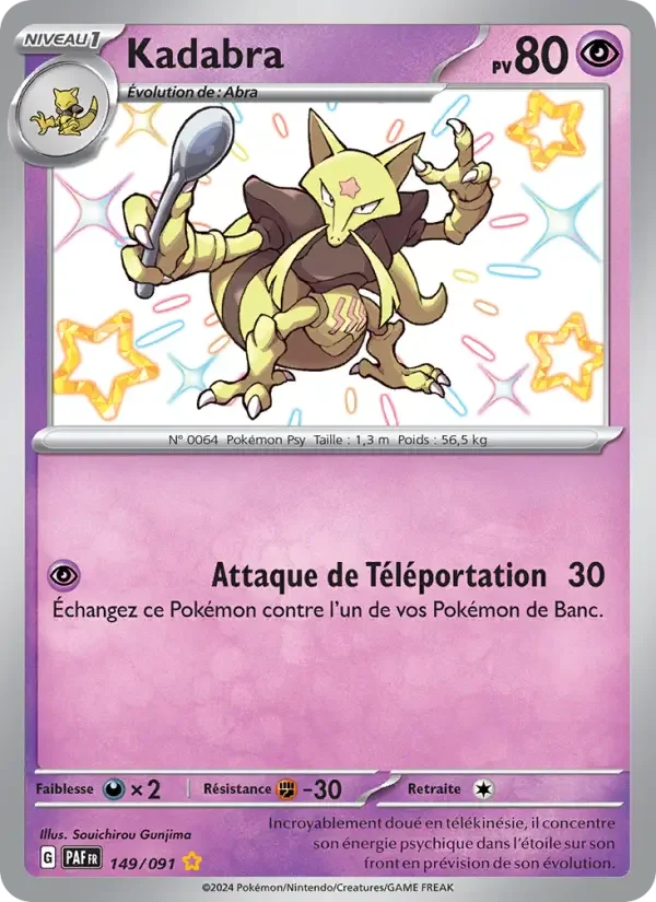 Carte Pokémon Kadabra — Destinées de Paldea