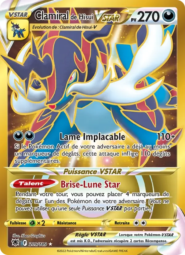 Carte Pokémon Clamiral de Hisui VSTAR — Astres Radieux